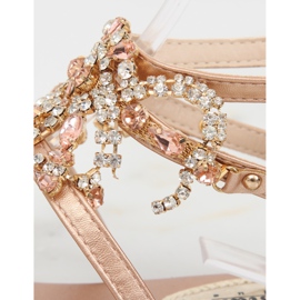 Sandalias con piedras de champán JH64P Champagne II-GAT rosado 6