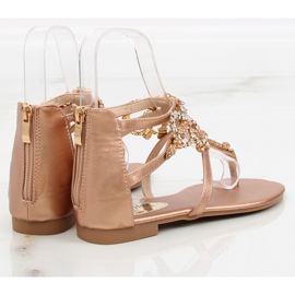 Sandalias con piedras de champán JH64P Champagne II-GAT rosado 1