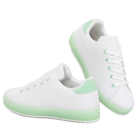 Deportivas blancas y verdes de mujer 9118 Green blanco 1