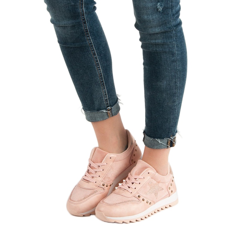 Calzado deportivo con cristales rosa 1