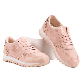 Calzado deportivo con cristales rosado 3