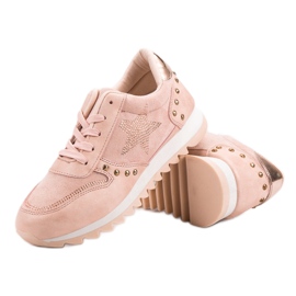 Calzado deportivo con cristales rosado 4