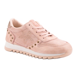 Calzado deportivo con cristales rosado 5