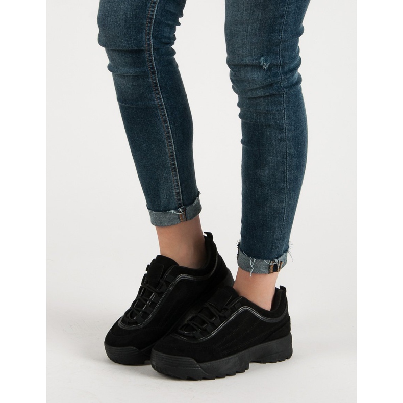 Zapatillas de ante negras negro 1