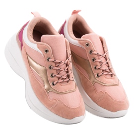 Calzado de moda en la plataforma rosado 6