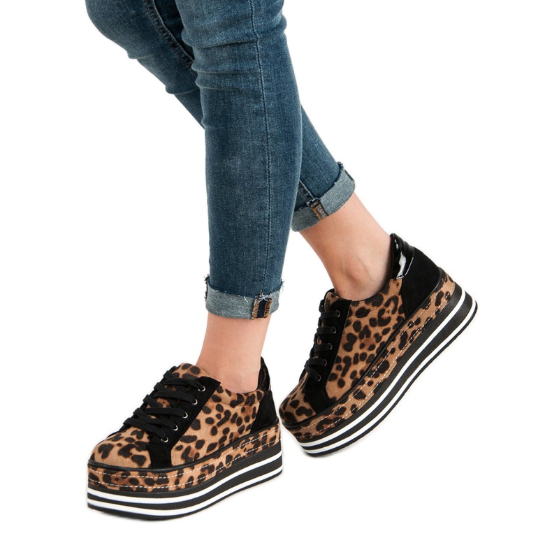 Weide Zapatillas en la plataforma marrón 1