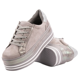 Weide Zapatillas en la plataforma gris 4