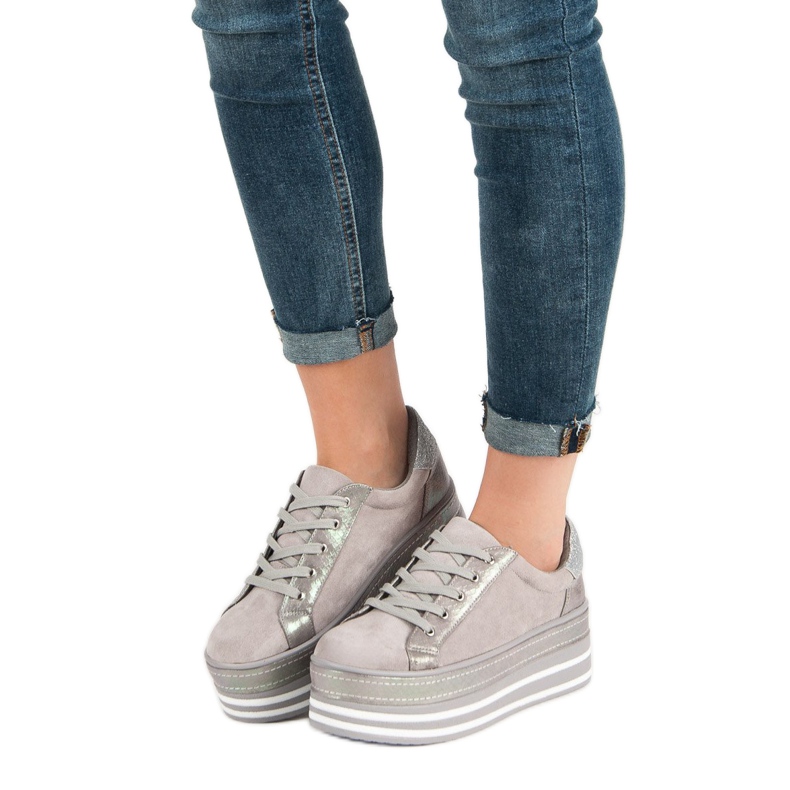 Weide Zapatillas en la plataforma gris 1 Weide Zapatillas en la plataforma gris 1
