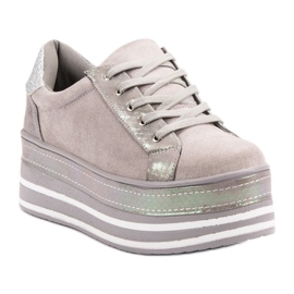 Weide Zapatillas en la plataforma gris 5