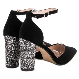 Weide Zapatos de tacón con purpurina negro 1