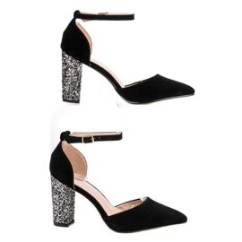 Weide Zapatos de tacón con purpurina negro 2