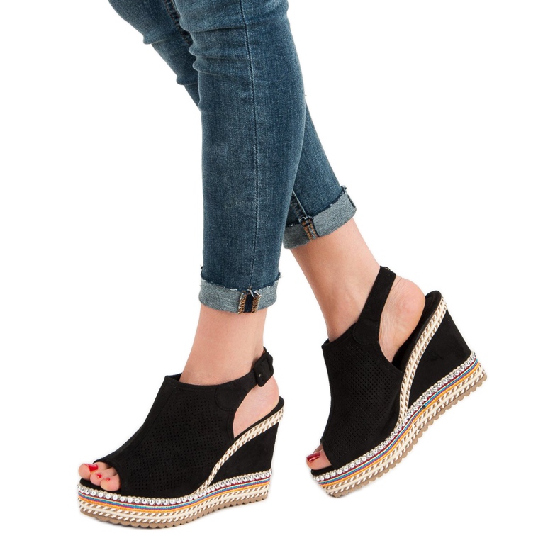 Nio Nio Sandalias de cuña incorporadas negro 1