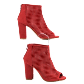 Nio Nio Botas de punta abierta caladas rojo 3