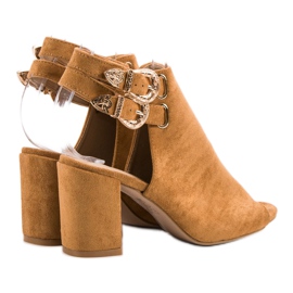 Erynn Sandalias de construcción elegante marrón 5