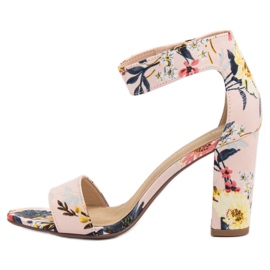 Ideal Shoes Sandalias En Flores multicolor rosado 4