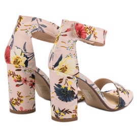 Ideal Shoes Sandalias En Flores multicolor rosado 5