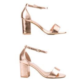 Laura Mode Sandalias de moda en oro rosa amarillo 1