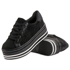 Weide Zapatillas en la plataforma negro 3