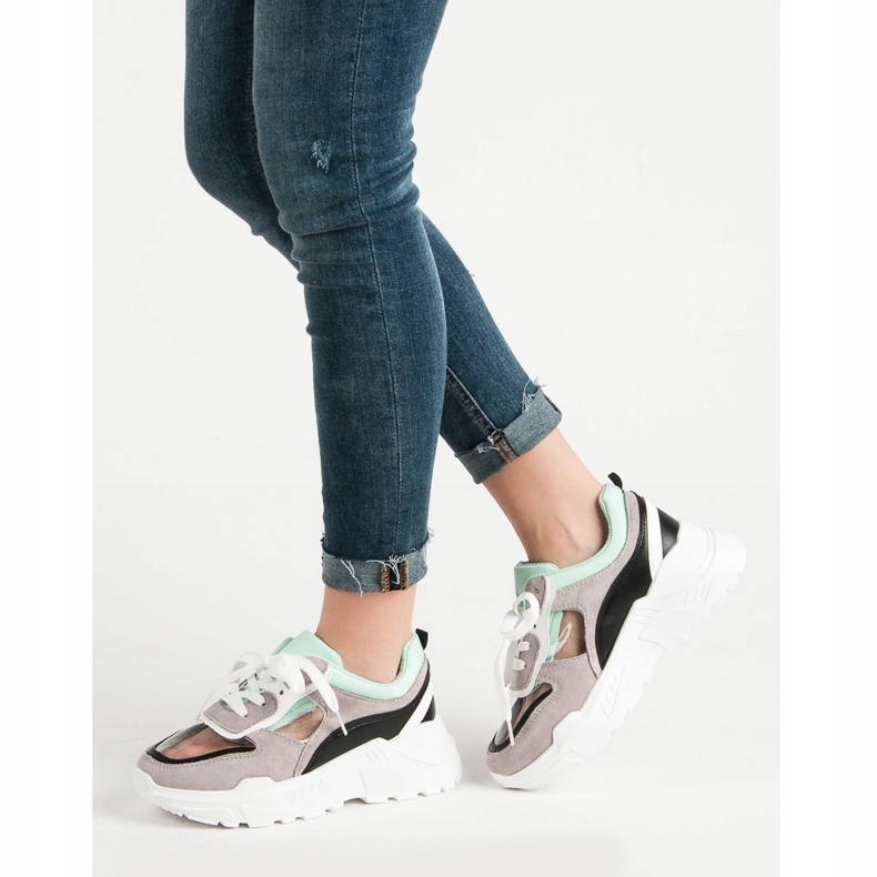 SHELOVET Zapatillas transparentes en la plataforma gris 1