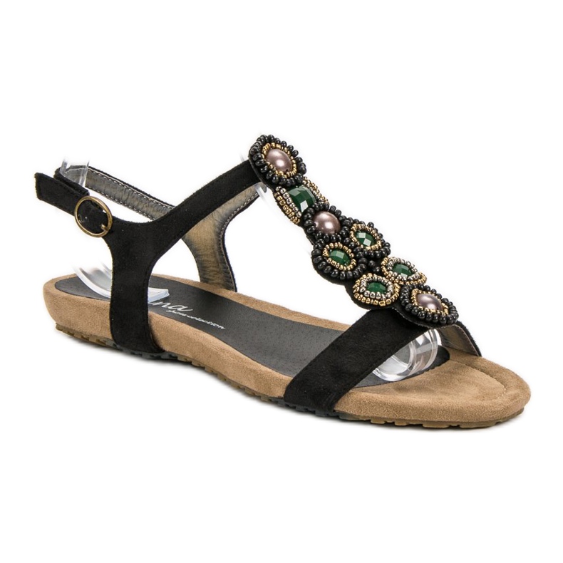 Corina Sandalias Boho Negras negro 1
