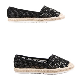 Ideal Shoes Alpargatas Con Cristales negro 2
