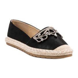 Ideal Shoes Alpargatas Negras Con Adornos negro 1
