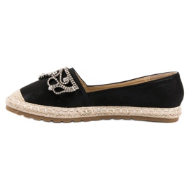 Ideal Shoes Alpargatas Negras Con Adornos negro 2