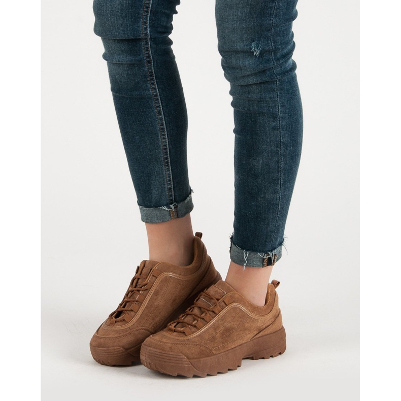 Zapatillas de ante camel marrón 1