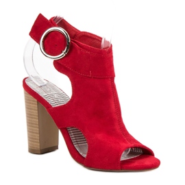Erynn Sandalias rojas en una barra rojo 3