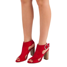 Erynn Sandalias rojas en una barra rojo 1