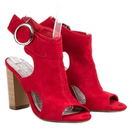 Erynn Sandalias rojas en una barra rojo 6