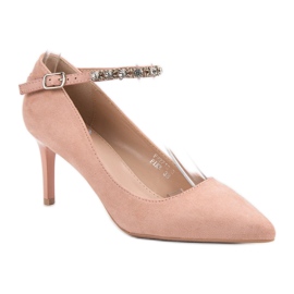 Fama Tacones de ante en polvo rosado 4