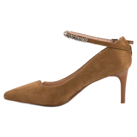 Fama Tacones De Ante Camel marrón 5