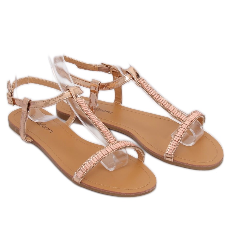 Sandalias con circonita champagne SY644 Champagne rosado 1