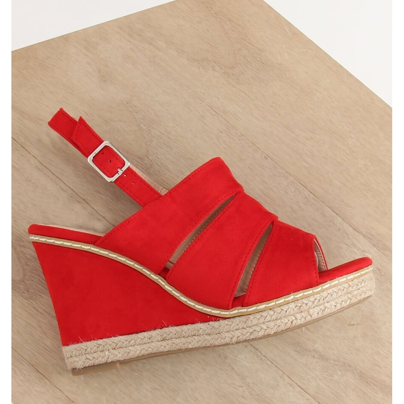Sandalias de cuña rojas 9069 Red rojo 1