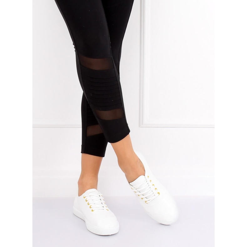 Zapatillas de mujer blancas WD009 BLANCO / AMARILLO 1