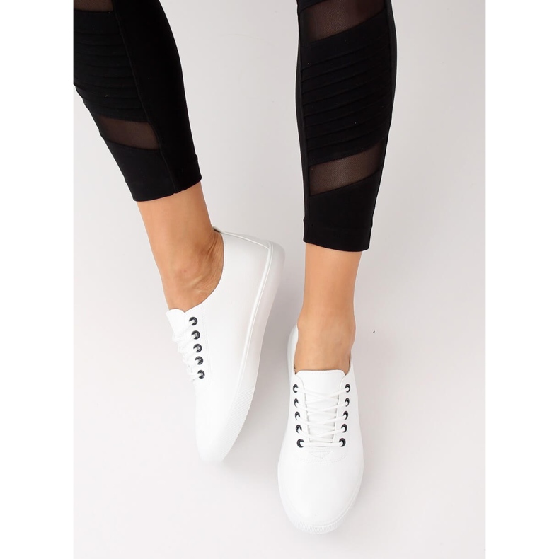 Zapatillas de mujer blancas WD009 WHITE / NAVY blanco 2