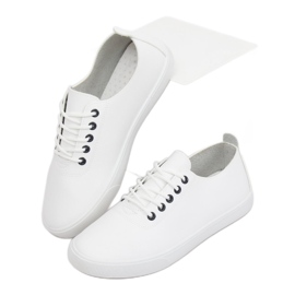 Zapatillas de mujer blancas WD009 WHITE / NAVY blanco 3