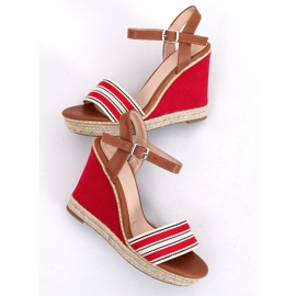 Sandalias de cuña rojas 9068 Red rojo 3