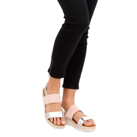 Sandalias mujer rosa F056 Rosa rosado 3