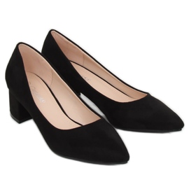 Negro Zapatos de salón tacones bajos negro G-136 Negro 1