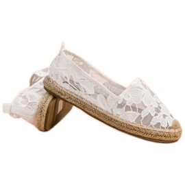 Lucky Shoes Alpargatas de encaje blancas blanco 6