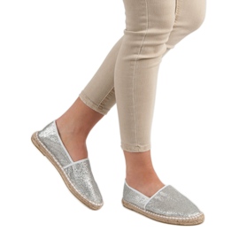 Cm Paris Alpargatas plateadas con purpurina gris 3
