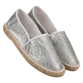 Cm Paris Alpargatas plateadas con purpurina gris 4