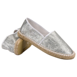 Cm Paris Alpargatas plateadas con purpurina gris 1