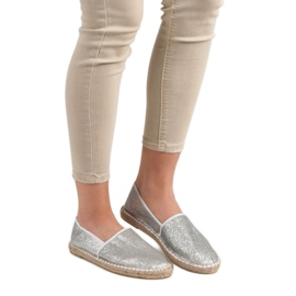 Cm Paris Alpargatas plateadas con purpurina gris 2