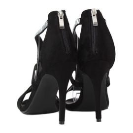 Sandalias negras de tacón alto B-60 Negro 3