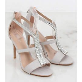 Sandalias grises de tacón alto B-60 Gris 3
