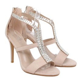 Sandalias beige de tacón alto B-60 Beige 2
