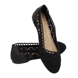 Negro 4701 Bailarinas caladas negras 1